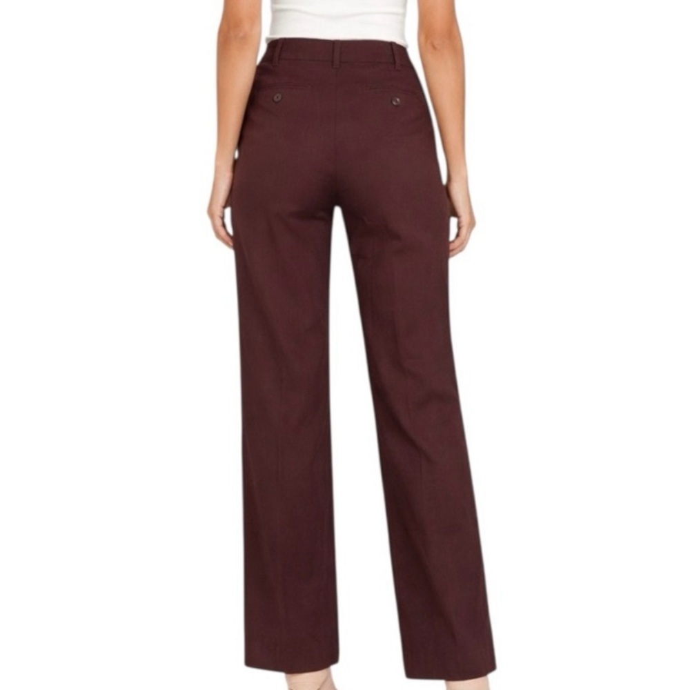 Loft Ann Taylor “ANN” Pants Size 14 High Rise Chocolate Brown Wide Leg Pockets - Picture 2 of 9